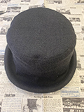 秋冬向けブリムハット（綾織リネンウール　ブラック）
