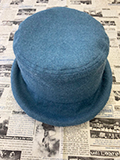 秋冬向けブリムハット（綾織リネンウール　ターコイズブルー）