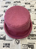 秋冬向けブリムハット（綾織リネンウール　ピンク）