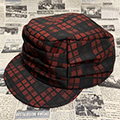 おしゃれなワークキャップ（ブラックウォッチチェック　レッド）